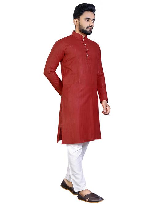 men mandarin neck kurta pyjama ethnic wear set - 21466246 - Very Small Image - 1