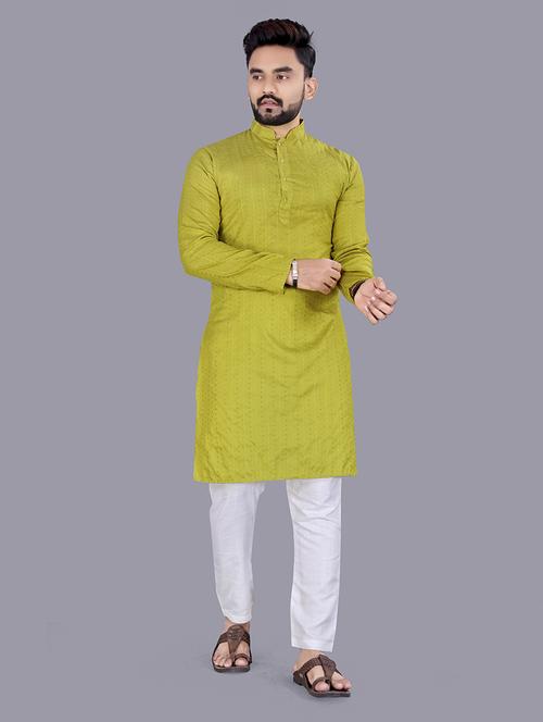 men mandarin neck kurta pyjama ethnic wear set - 21466282 - Very Small Image - 1