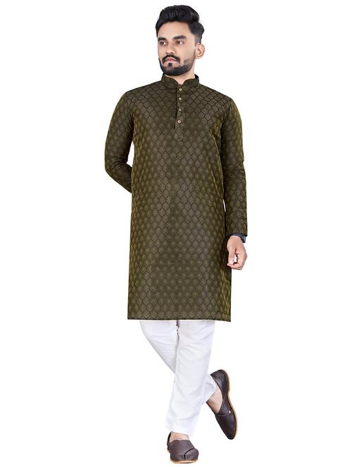 men mandarin neck kurta pyjama ethnic wear set - 21466303 - Very Small Image - 1