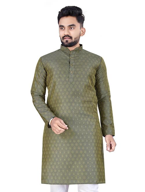 men self design jacquard long sleeve kurtas - 21466408 - Very Small Image - 1