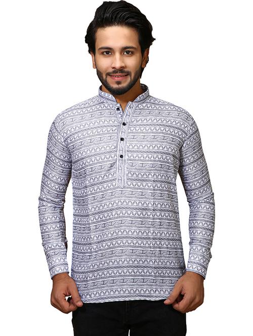 men printed long sleeve short kurta - 21466412 - Very Small Image - 1