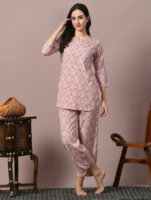 women printed pyjama nightwear set - 21466636 - Very Small Image - 1