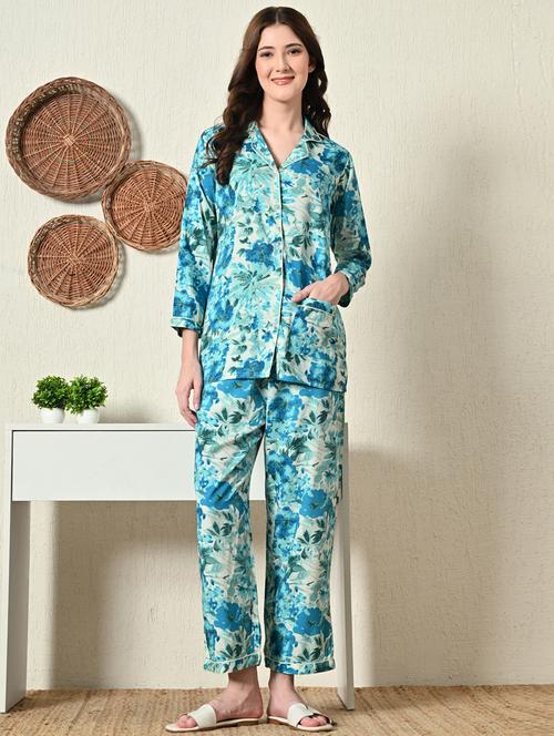 women printed pyjama nightwear set - 21466655 - Very Small Image - 1