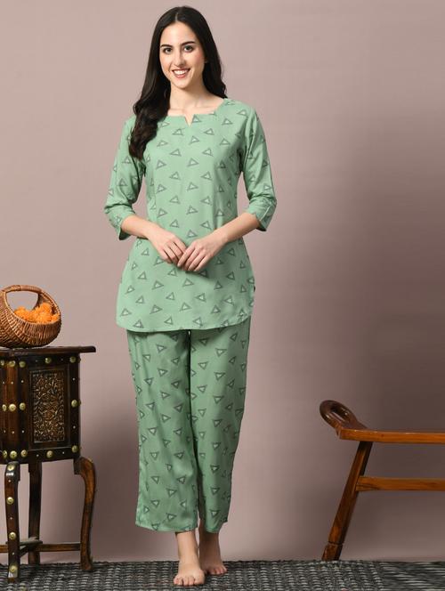 women printed pyjama nightwear set - 21466668 - Very Small Image - 1
