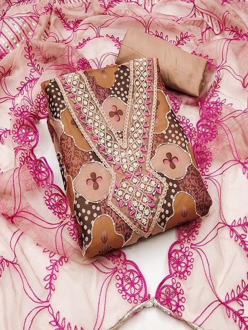 women embroidered unstitched suit set - 21467429 - Very Small Image - 1