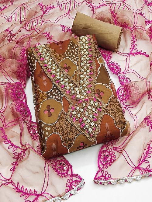 women embroidered unstitched suit set - 21467430 - Very Small Image - 1