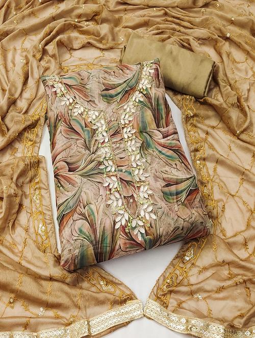 women embroidered unstitched suit set - 21467440 - Very Small Image - 1