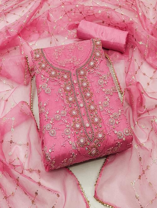 women embroidered unstitched suit set - 21467462 - Very Small Image - 1