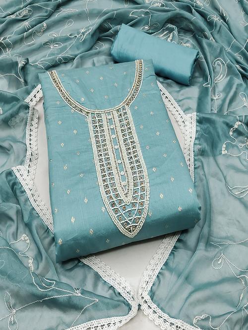 women embroidered unstitched suit set - 21467480 - Very Small Image - 1