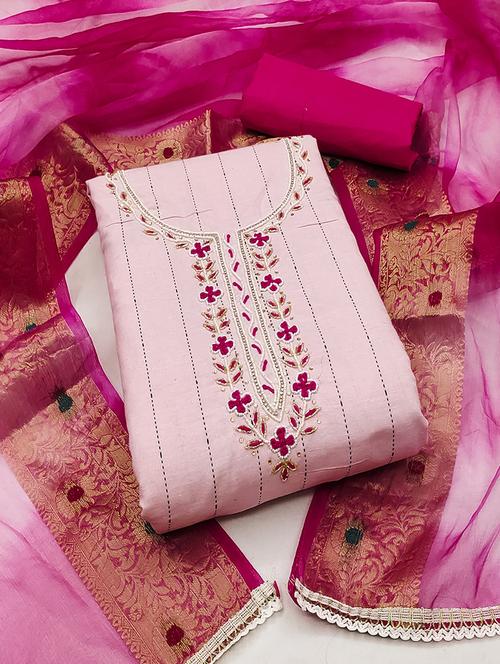 women embroidered unstitched suit set - 21467488 - Very Small Image - 1