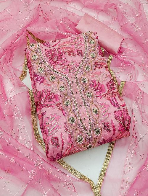 women embroidered unstitched suit set - 21467515 - Very Small Image - 1