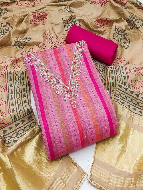 women embroidered unstitched suit set - 21467535 - Very Small Image - 1