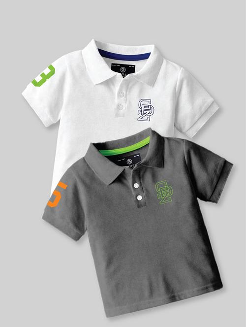 boys polo neck self-designed set of 2 t-shirt combo - 21467788 - Very Small Image - 1
