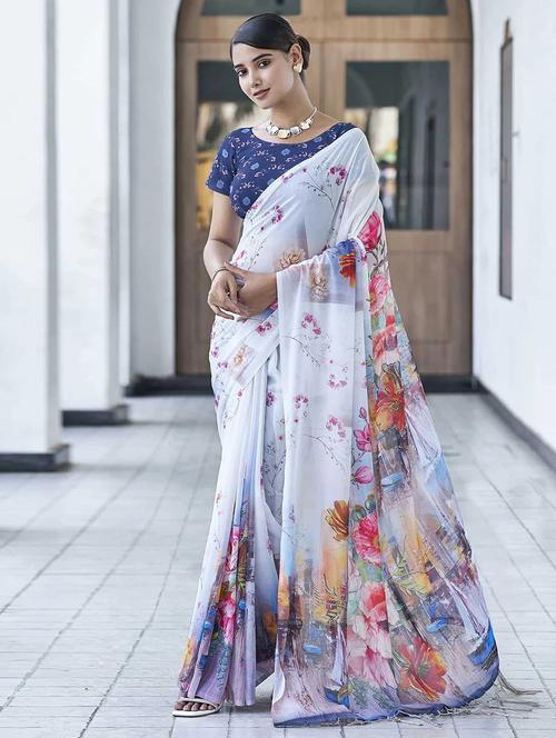 women printed saree - 21467889 - Very Small Image - 1