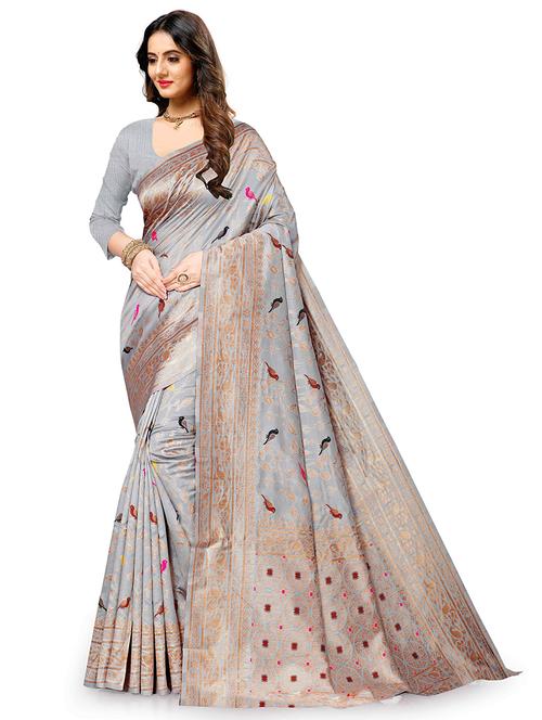 women self design banarasi saree with blouse - 21468765 - Very Small Image - 1