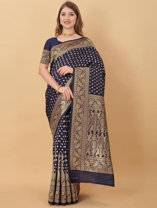 women self design banarasi saree with blouse - 21468826 - Very Small Image - 1