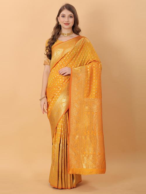 women self design banarasi saree with blouse - 21468832 - Very Small Image - 1