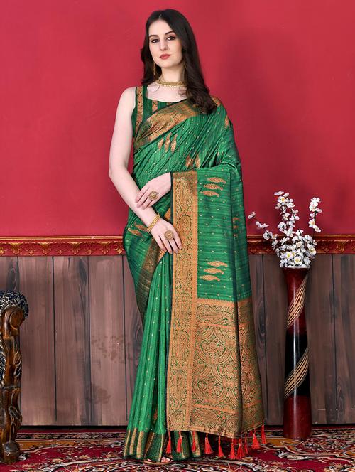 women self design banarasi saree with blouse - 21468891 - Very Small Image - 1