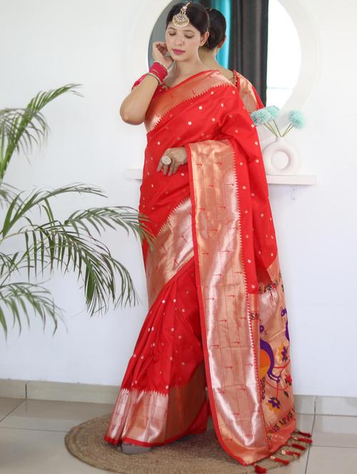 women self design paithani saree with blouse - 21469022 - Very Small Image - 1