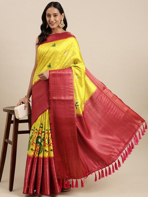 women printed bordered saree with blouse - 21469033 - Very Small Image - 1