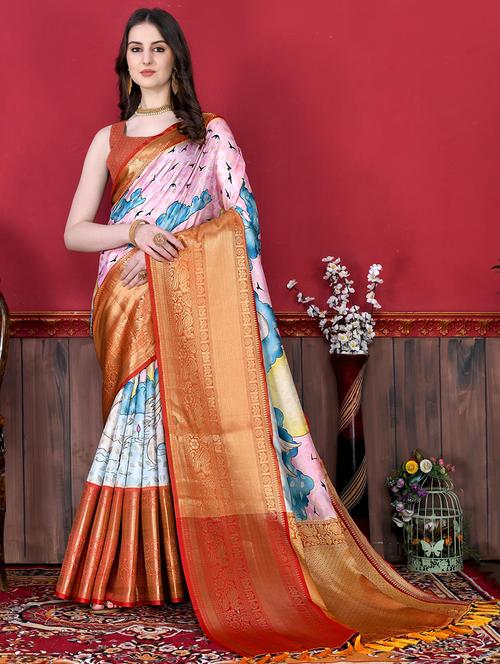 women kalamkari bordered saree with blouse - 21469035 - Very Small Image - 1