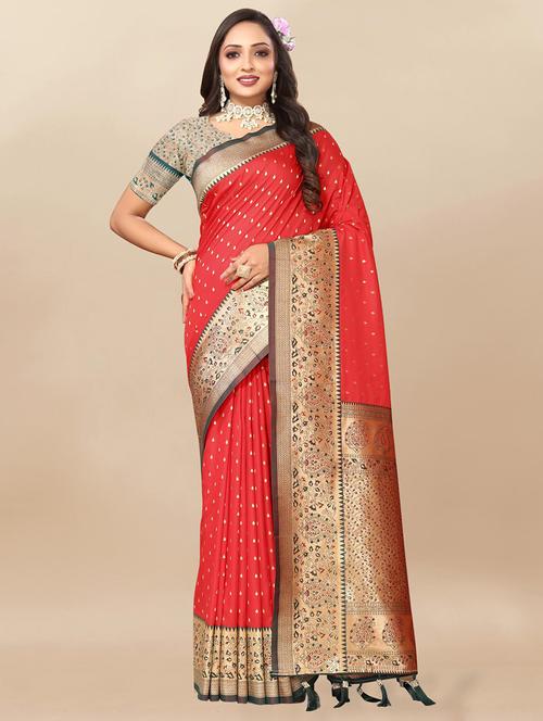 women self design banarasi saree with blouse - 21469057 - Very Small Image - 1