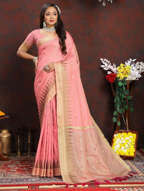 women self design banarasi saree with blouse - 21469091 - Very Small Image - 1