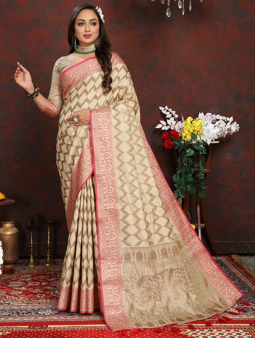 women self design banarasi saree with blouse - 21469096 - Very Small Image - 1