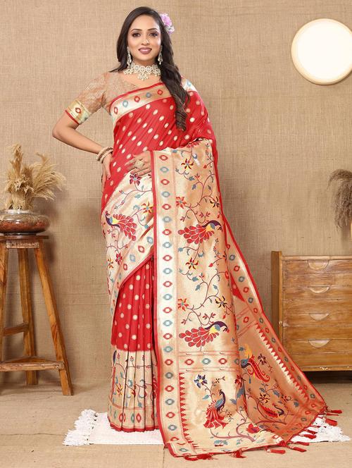 women self design paithani saree with blouse - 21469121 - Very Small Image - 1