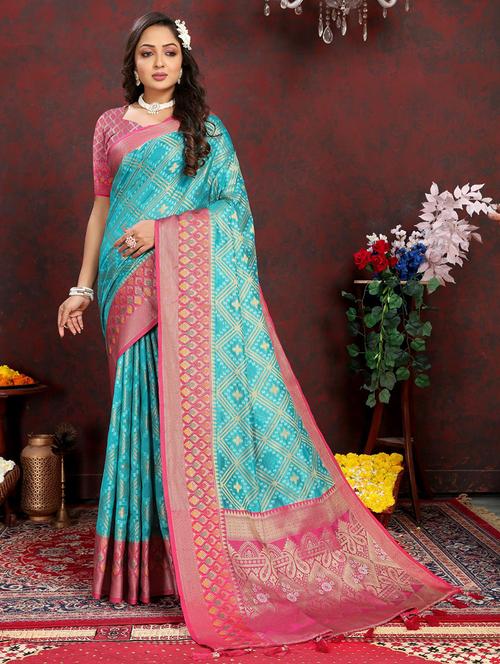 women self design banarasi saree with blouse - 21469131 - Very Small Image - 1