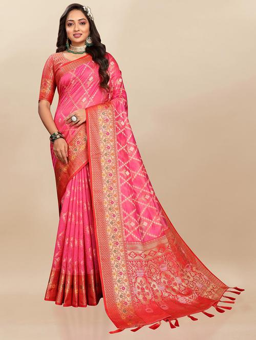 women self design banarasi saree with blouse - 21469169 - Very Small Image - 1