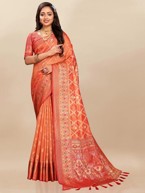 women self design banarasi saree with blouse - 21469171 - Very Small Image - 1