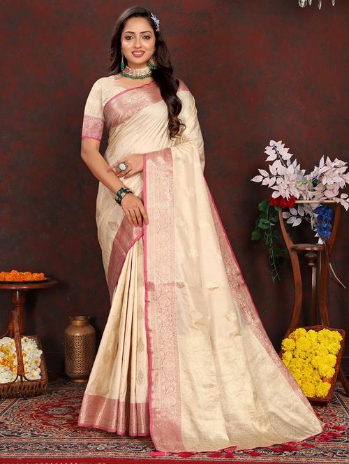 women self design banarasi saree with blouse - 21469174 - Very Small Image - 1