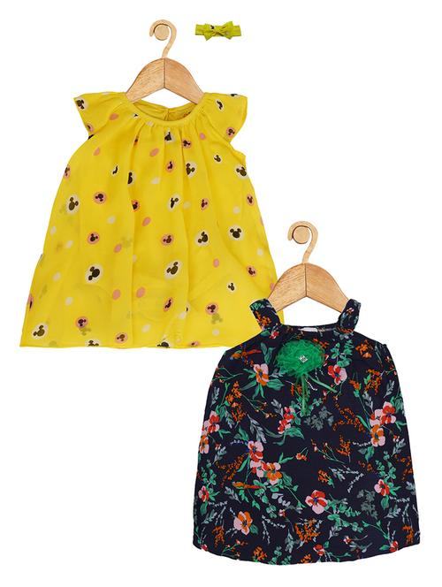 yellow polyester frock - 21469384 - Very Small Image - 1