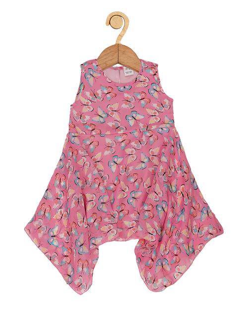 girls round neck printed frock - 21469478 - Very Small Image - 1