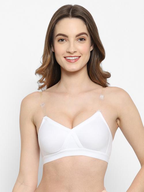 women solid cotton blend t-shirt bra - 21469828 - Very Small Image - 1