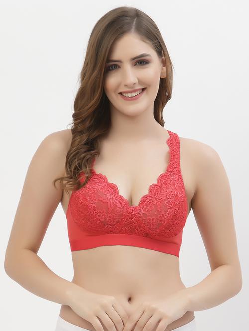 women solid lace detailed t-shirt bra - 21469869 - Very Small Image - 1