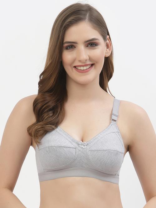 women solid cotton blend regular bra - 21469882 - Very Small Image - 1