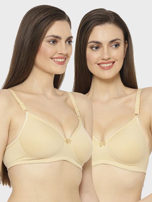 women pack of 2 solid cotton blend bra - 21470032 - Very Small Image - 1