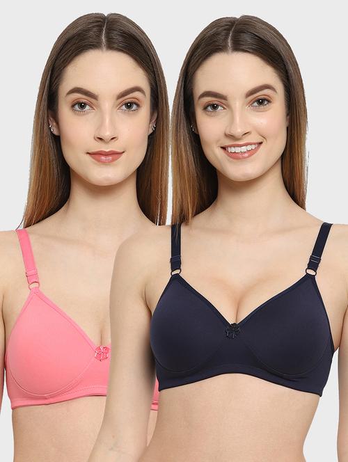 women pack of 2 solid cotton blend bra - 21470069 - Very Small Image - 1