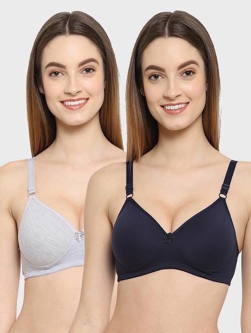 women solids pack of 2 regular bra - 21470114 - Very Small Image - 1