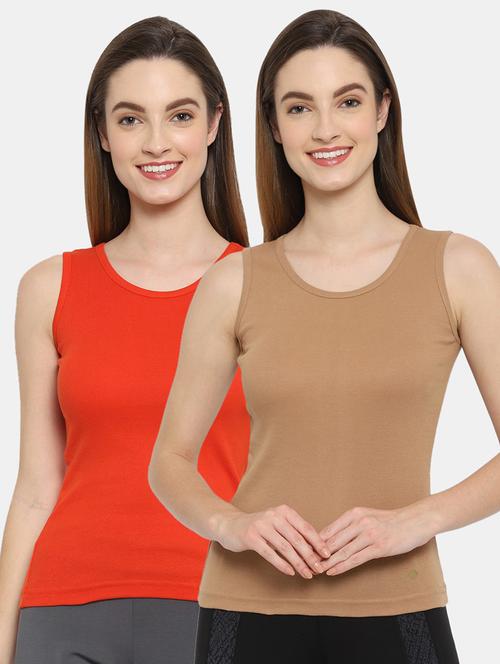women multicolored set of 2 solid camisole - 21470430 - Very Small Image - 1