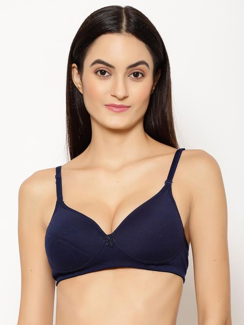 navy blue cotton push up bra - 21470541 - Very Small Image - 1