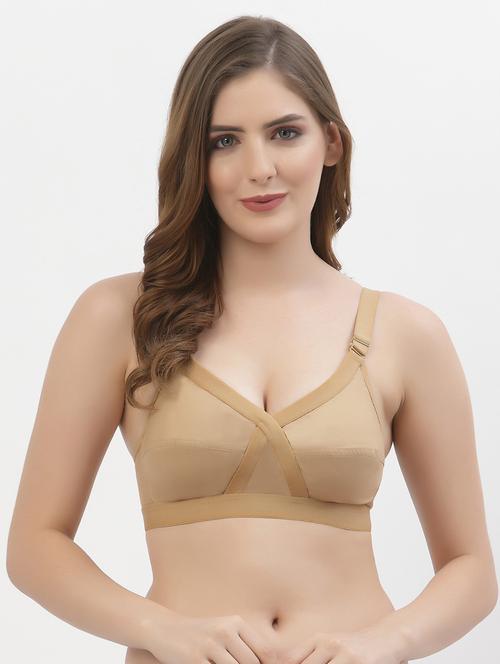 beige cotton regular bra - 21470785 - Very Small Image - 1