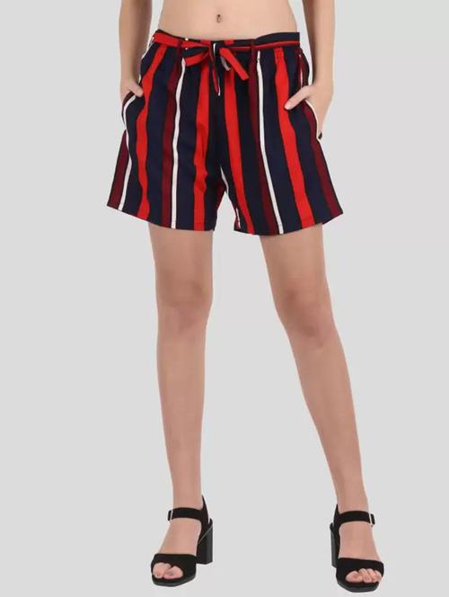 women multi color stripes printed short - 21471763 - Very Small Image - 1