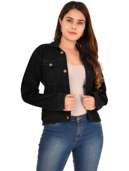 women solid denim jacket - 21472899 - Very Small Image - 1