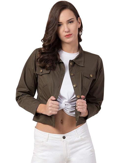 women solid long sleeves denim jacket - 21473037 - Very Small Image - 1