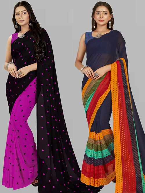women pack of 2 casual wear combo sarees with blouse - 21475733 - Very Small Image - 1