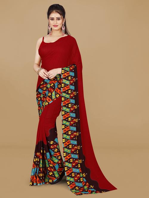 women casual wear georgette saree - 21479758 - Very Small Image - 1