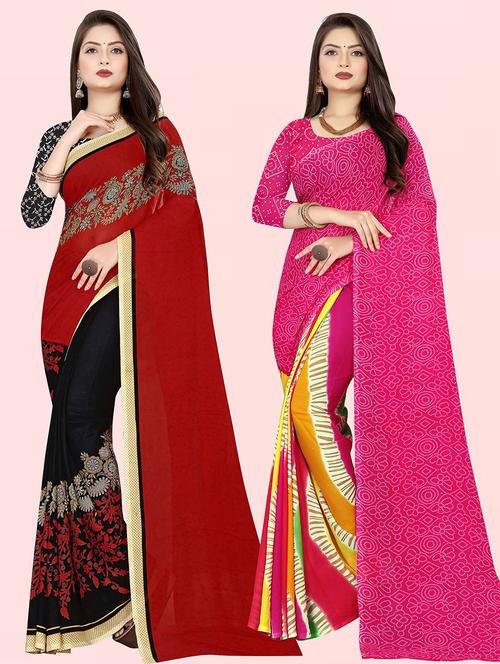 women pack of 2 casual wear combo sarees - 21480466 - Very Small Image - 1